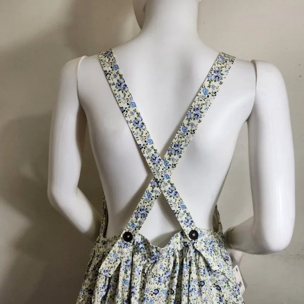 Free People Womens womens Size M Petunia Mini Dress Tea Combo Floral Green --21